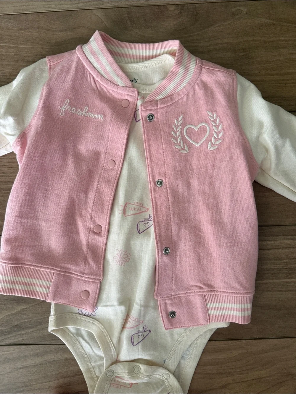 Baby Pink Girls' Outfit with Jacket and Pants